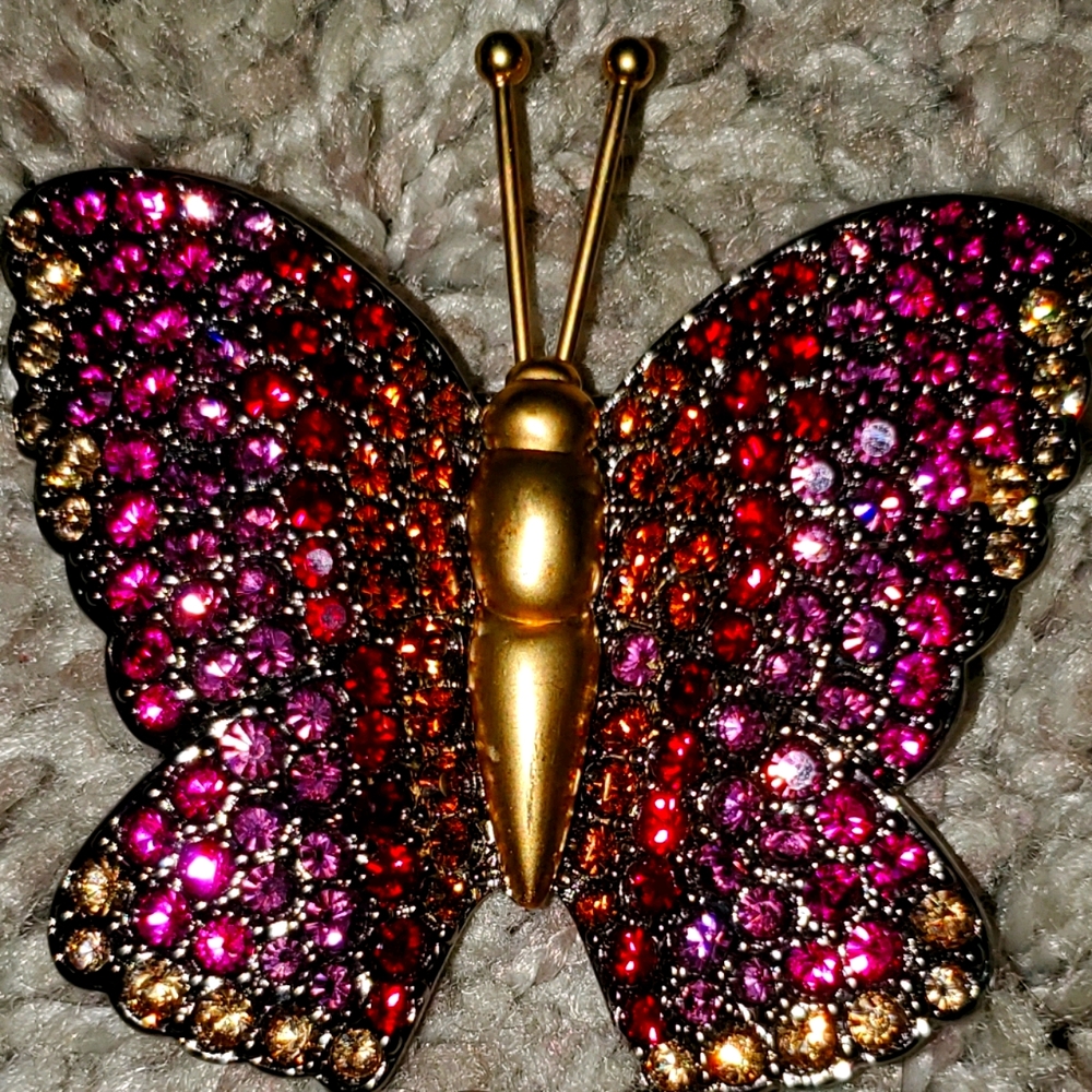 Swarovski Gold Plated Butterfly Brooch